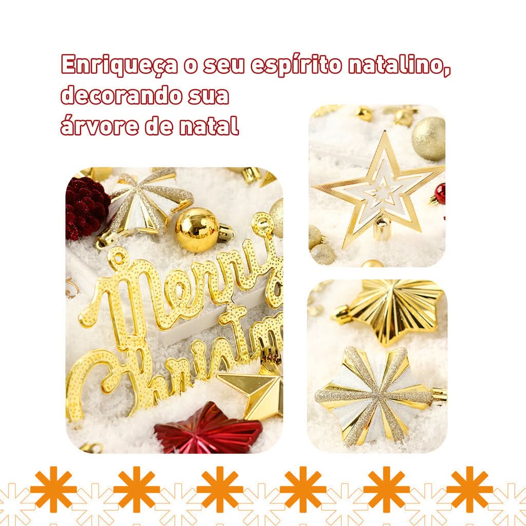 Kit 70 Bolas decoração de natal árvore pendente bolinhas enfeites natalinos casa pisca pisca led