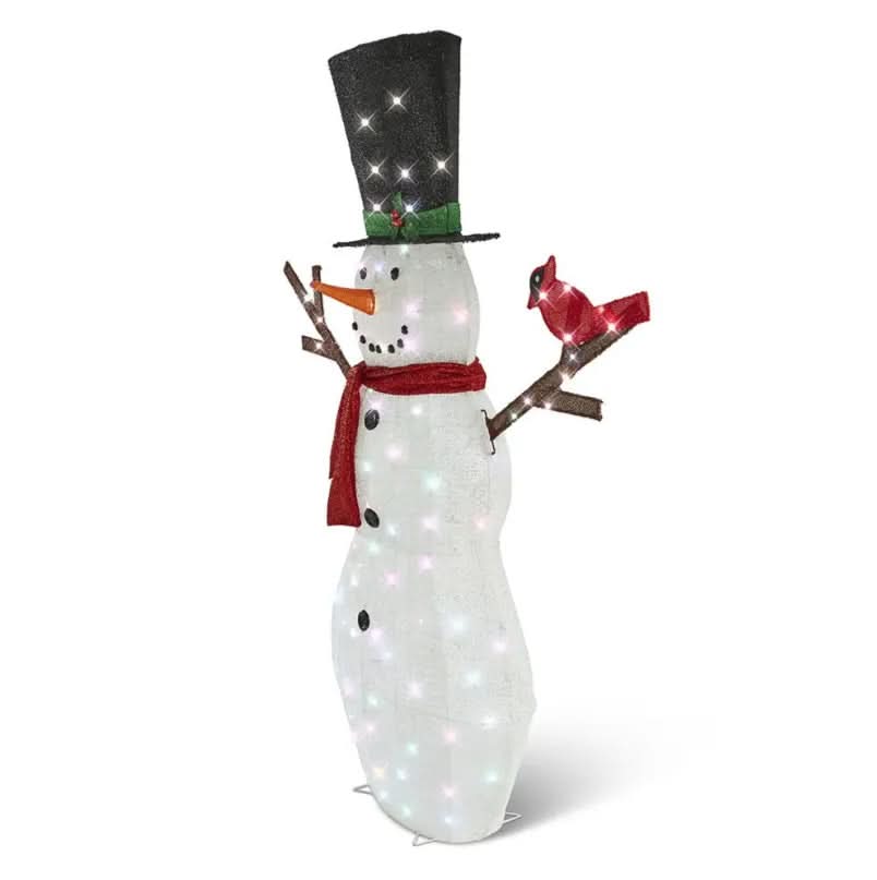 Boneco de Neve Cintilante com 100 LEDs Multicoloridos – 1,82 m